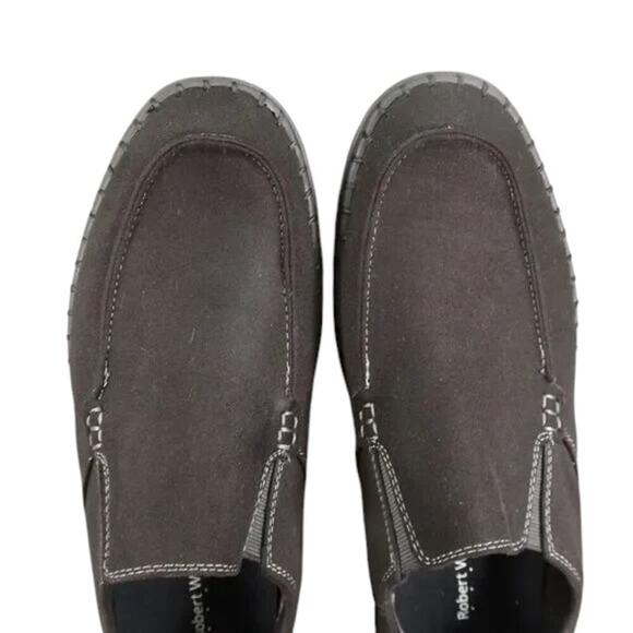 Robert Wayne Shoes Mens 9.5 Loafer Slip On Moc Comfort Casual Walking Work Black